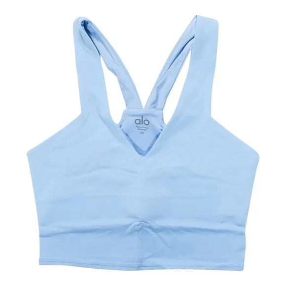 Alo Yoga | Real Bra Tank Baby Blue Medium Workout Active Gym Athleisure - Picture 2 of 6